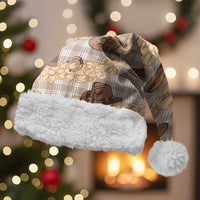 Khaki Palaka Hawaii Cowboy Christmas Santa Hat Puakenikeni Lei Paniolo Papale Seamless Vibes LT14 With Fur Khaki - Polynesian Pride