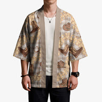 Khaki Palaka Hawaii Cowboy Kimono Puakenikeni Lei Paniolo Papale Seamless Vibes - Polynesian Pride