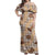 Khaki Palaka Hawaii Cowboy Off Shoulder Maxi Dress Puakenikeni Lei Paniolo Papale Seamless Vibes - Polynesian Pride