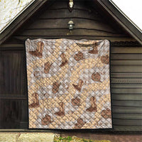 Khaki Palaka Hawaii Cowboy Quilt Puakenikeni Lei Paniolo Papale Seamless Vibes - Polynesian Pride