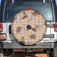 Khaki Palaka Hawaii Cowboy Spare Tire Cover Puakenikeni Lei Paniolo Papale Seamless Vibes - Polynesian Pride