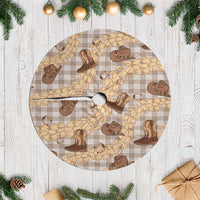 Khaki Palaka Hawaii Cowboy Tree Skirt Puakenikeni Lei Paniolo Papale Seamless Vibes - Polynesian Pride