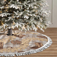 Khaki Palaka Hawaii Cowboy Tree Skirt Puakenikeni Lei Paniolo Papale Seamless Vibes - Polynesian Pride