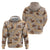 Khaki Palaka Hawaii Cowboy Zip Hoodie Puakenikeni Lei Paniolo Papale Seamless Vibes - Polynesian Pride