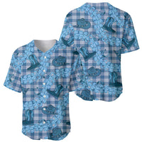 Cyan Palaka Hawaii Cowboy Baseball Jersey Puakenikeni Lei Paniolo Papale Seamless Vibes - Polynesian Pride