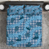 Cyan Palaka Hawaii Cowboy Bedding Set Puakenikeni Lei Paniolo Papale Seamless Vibes - Polynesian Pride