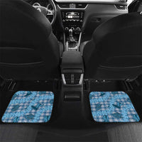 Cyan Palaka Hawaii Cowboy Car Mats Puakenikeni Lei Paniolo Papale Seamless Vibes - Polynesian Pride