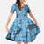 Cyan Palaka Hawaii Cowboy Family Matching Long Sleeve Bodycon Dress and Hawaiian Shirt Puakenikeni Lei Paniolo Papale Seamless Vibes - Polynesian Pride