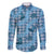 Cyan Palaka Hawaii Cowboy Family Matching Long Sleeve Bodycon Dress and Hawaiian Shirt Puakenikeni Lei Paniolo Papale Seamless Vibes - Polynesian Pride