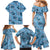 Cyan Palaka Hawaii Cowboy Family Matching Mermaid Dress and Hawaiian Shirt Puakenikeni Lei Paniolo Papale Seamless Vibes - Polynesian Pride