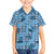 Cyan Palaka Hawaii Cowboy Family Matching Off The Shoulder Long Sleeve Dress and Hawaiian Shirt Puakenikeni Lei Paniolo Papale Seamless Vibes - Polynesian Pride