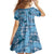 Cyan Palaka Hawaii Cowboy Family Matching Off Shoulder Maxi Dress and Hawaiian Shirt Puakenikeni Lei Paniolo Papale Seamless Vibes - Polynesian Pride
