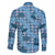 Cyan Palaka Hawaii Cowboy Family Matching Off Shoulder Maxi Dress and Hawaiian Shirt Puakenikeni Lei Paniolo Papale Seamless Vibes - Polynesian Pride