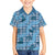 Cyan Palaka Hawaii Cowboy Family Matching Off Shoulder Short Dress and Hawaiian Shirt Puakenikeni Lei Paniolo Papale Seamless Vibes - Polynesian Pride
