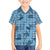 Cyan Palaka Hawaii Cowboy Family Matching Short Sleeve Bodycon Dress and Hawaiian Shirt Puakenikeni Lei Paniolo Papale Seamless Vibes - Polynesian Pride