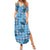 Cyan Palaka Hawaii Cowboy Family Matching Summer Maxi Dress and Hawaiian Shirt Puakenikeni Lei Paniolo Papale Seamless Vibes - Polynesian Pride