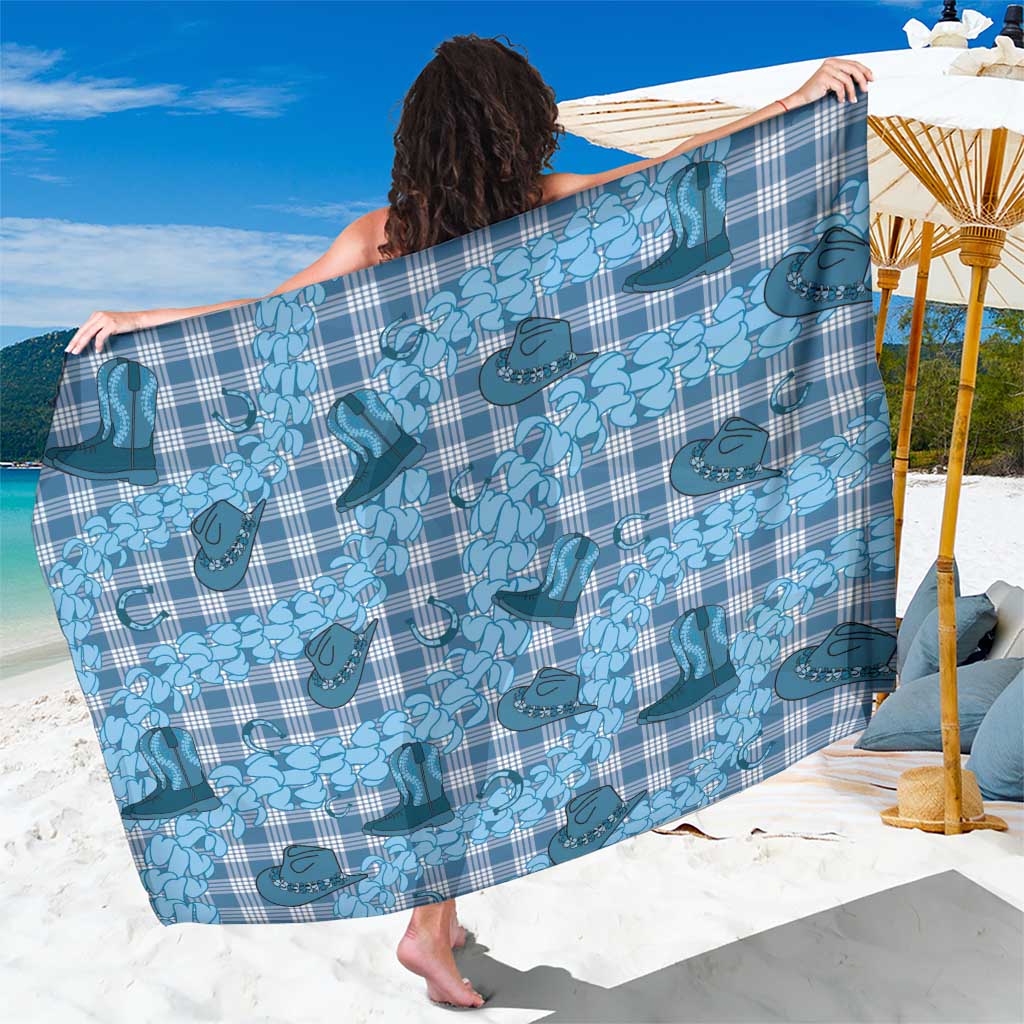 Cyan Palaka Hawaii Cowboy Sarong Puakenikeni Lei Paniolo Papale Seamless Vibes - Polynesian Pride