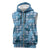 Cyan Palaka Hawaii Cowboy Sleeveless Zip Hoodie Puakenikeni Lei Paniolo Papale Seamless Vibes - Polynesian Pride