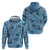 Cyan Palaka Hawaii Cowboy Zip Hoodie Puakenikeni Lei Paniolo Papale Seamless Vibes - Polynesian Pride