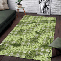 Lime Palaka Hawaii Cowboy Area Rug Puakenikeni Lei Paniolo Papale Seamless Vibes - Polynesian Pride