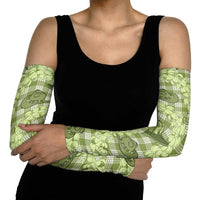 Lime Palaka Hawaii Cowboy Arm Sleeves Puakenikeni Lei Paniolo Papale Seamless Vibes - Polynesian Pride