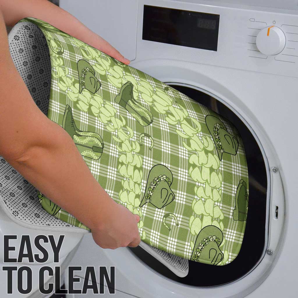 Lime Palaka Hawaii Cowboy Bathroom Set Puakenikeni Lei Paniolo Papale Seamless Vibes - Polynesian Pride