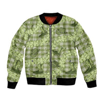 Lime Palaka Hawaii Cowboy Bomber Jacket Puakenikeni Lei Paniolo Papale Seamless Vibes - Polynesian Pride