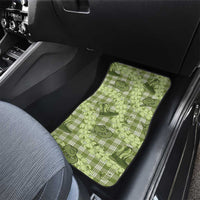 Lime Palaka Hawaii Cowboy Car Mats Puakenikeni Lei Paniolo Papale Seamless Vibes - Polynesian Pride