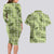 Lime Palaka Hawaii Cowboy Couples Matching Long Sleeve Bodycon Dress and Hawaiian Shirt Puakenikeni Lei Paniolo Papale Seamless Vibes - Polynesian Pride