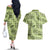 Lime Palaka Hawaii Cowboy Couples Matching Off The Shoulder Long Sleeve Dress and Hawaiian Shirt Puakenikeni Lei Paniolo Papale Seamless Vibes - Polynesian Pride