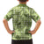Lime Palaka Hawaii Cowboy Family Matching Off Shoulder Short Dress and Hawaiian Shirt Puakenikeni Lei Paniolo Papale Seamless Vibes - Polynesian Pride