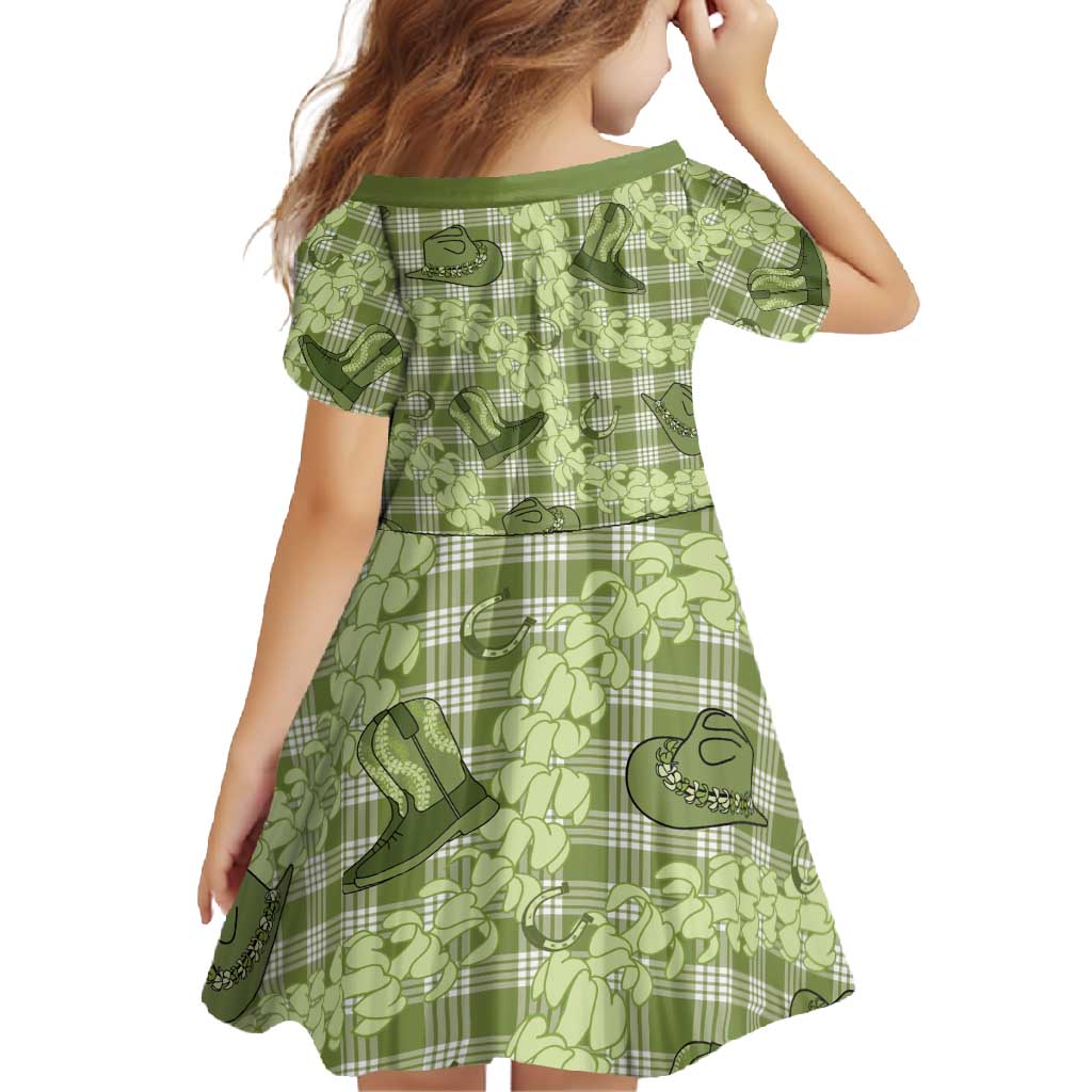 Lime Palaka Hawaii Cowboy Family Matching Tank Maxi Dress and Hawaiian Shirt Puakenikeni Lei Paniolo Papale Seamless Vibes - Polynesian Pride