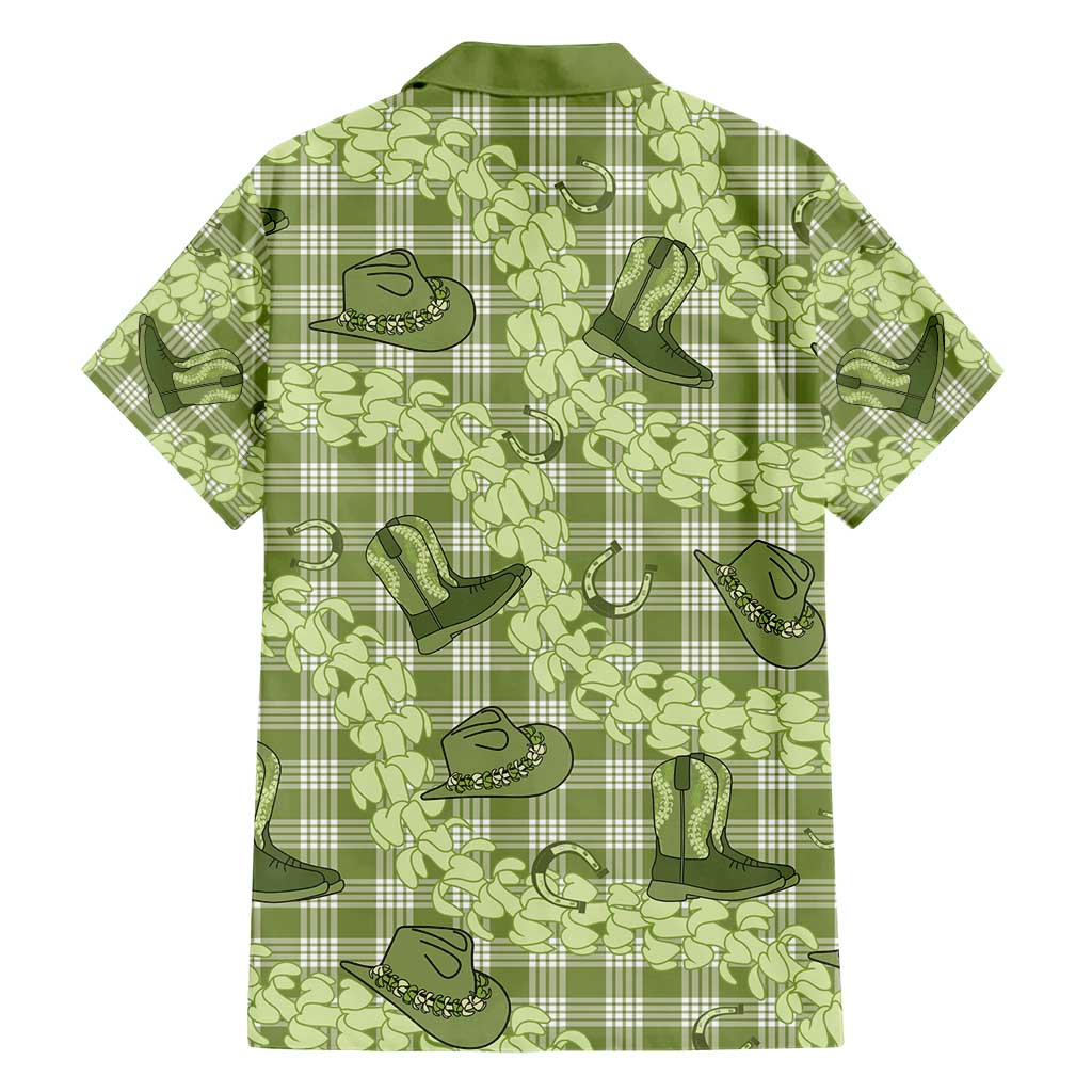 Lime Palaka Hawaii Cowboy Hawaiian Shirt Puakenikeni Lei Paniolo Papale Seamless Vibes - Polynesian Pride
