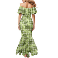 Lime Palaka Hawaii Cowboy Mermaid Dress Puakenikeni Lei Paniolo Papale Seamless Vibes - Polynesian Pride
