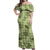 Lime Palaka Hawaii Cowboy Off Shoulder Maxi Dress Puakenikeni Lei Paniolo Papale Seamless Vibes - Polynesian Pride