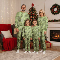 Lime Palaka Hawaii Cowboy Christmas Pajama Set Puakenikeni Lei Paniolo Papale Seamless Vibes - Polynesian Pride