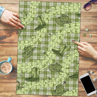 Lime Palaka Hawaii Cowboy Puzzle Puakenikeni Lei Paniolo Papale Seamless Vibes LT14 Lime - Polynesian Pride