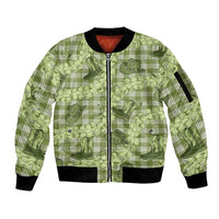 Lime Palaka Hawaii Cowboy Sleeve Zip Bomber Jacket Puakenikeni Lei Paniolo Papale Seamless Vibes - Polynesian Pride