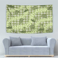 Lime Palaka Hawaii Cowboy Tapestry Puakenikeni Lei Paniolo Papale Seamless Vibes - Polynesian Pride