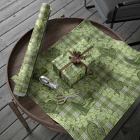 Lime Palaka Hawaii Cowboy Wrapping Paper Puakenikeni Lei Paniolo Papale Seamless Vibes LT14 - Polynesian Pride