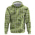 Lime Palaka Hawaii Cowboy Zip Hoodie Puakenikeni Lei Paniolo Papale Seamless Vibes - Polynesian Pride