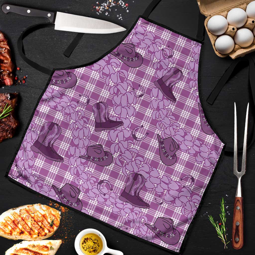 Purple Palaka Hawaii Cowboy Apron Puakenikeni Lei Paniolo Papale Seamless Vibes LT14 Purple - Polynesian Pride