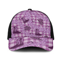 Purple Palaka Hawaii Cowboy Baseball Net Cap Puakenikeni Lei Paniolo Papale Seamless Vibes - Polynesian Pride