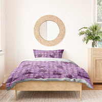 Purple Palaka Hawaii Cowboy Bedding Set Puakenikeni Lei Paniolo Papale Seamless Vibes - Polynesian Pride