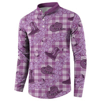 Purple Palaka Hawaii Cowboy Button Sweatshirt Puakenikeni Lei Paniolo Papale Seamless Vibes LT14 - Polynesian Pride