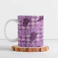Purple Palaka Hawaii Cowboy Ceramic Mug Puakenikeni Lei Paniolo Papale Seamless Vibes LT14 Purple - Polynesian Pride