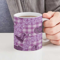 Purple Palaka Hawaii Cowboy Ceramic Mug Puakenikeni Lei Paniolo Papale Seamless Vibes LT14 - Polynesian Pride