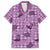 Purple Palaka Hawaii Cowboy Family Matching Long Sleeve Bodycon Dress and Hawaiian Shirt Puakenikeni Lei Paniolo Papale Seamless Vibes - Polynesian Pride