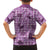 Purple Palaka Hawaii Cowboy Family Matching Off The Shoulder Long Sleeve Dress and Hawaiian Shirt Puakenikeni Lei Paniolo Papale Seamless Vibes - Polynesian Pride