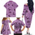 Purple Palaka Hawaii Cowboy Family Matching Off The Shoulder Long Sleeve Dress and Hawaiian Shirt Puakenikeni Lei Paniolo Papale Seamless Vibes - Polynesian Pride